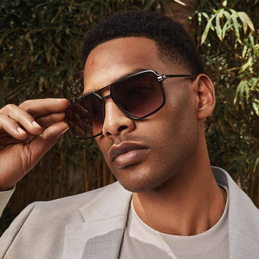 Nataniel Men's Black Sunglasses